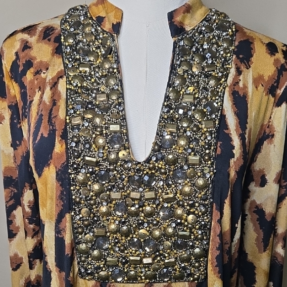T-bags Leopard Print Embellished Women's Top Y2K Studded - Picture 2 of 6